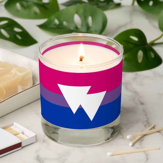 Bisexual Pride Flag Scented Candle (Lit)