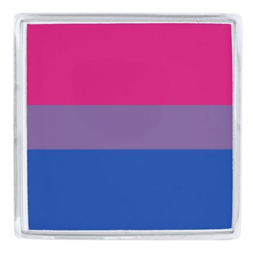 Bisexual Pride Flag Silver Finish Lapel Pin