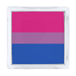 Bisexual Pride Flag Silver Finish Lapel Pin