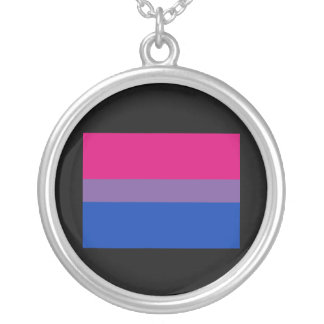 Bisexual Pride Flag Silver Plated Necklace