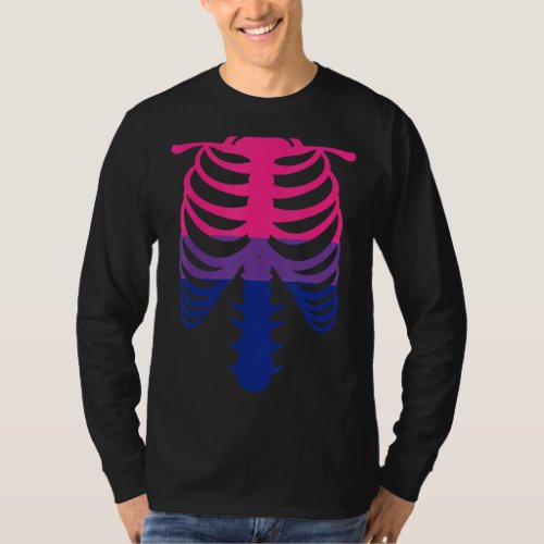 Bisexual Pride Flag  Skeleton Ribcage Bisexual 1 T_Shirt