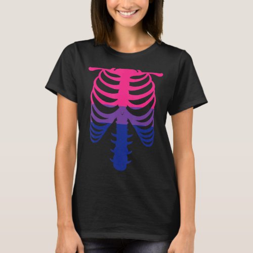 Bisexual Pride Flag  Skeleton Ribcage Bisexual 1 T_Shirt