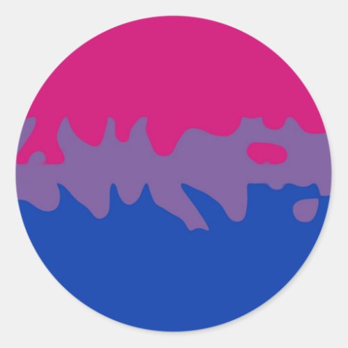 Bisexual Pride Flag Splash Classic Round Sticker