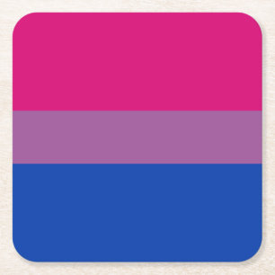 Bisexual Pride Flag Square Paper Coaster