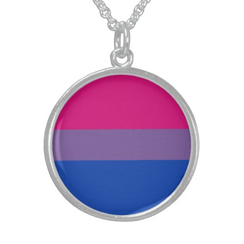 Bisexual Pride Flag Sterling Silver Necklace