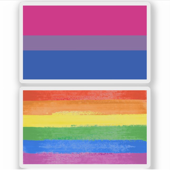 Bisexual Pride Flag Sticker (Front)