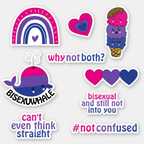 Bisexual Pride Flag Sticker Set