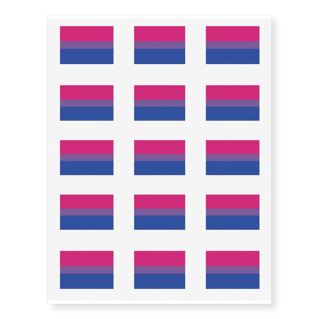 Bisexual Pride Flag Temporary Tattoos Zazzle 1912