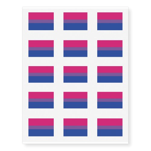 Bisexual Pride Flag Temporary Tattoos