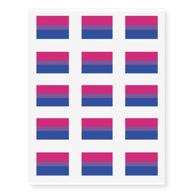 Bisexual Pride Flag Temporary Tattoos (Front)