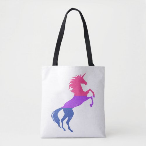 Bisexual Pride Flag Unicorn T_Shirt LGBT Bi Pride Tote Bag