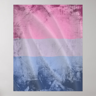 BISEXUAL PRIDE FLAG WAVY DESIGN POSTER