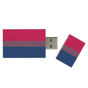 Bisexual Pride Flag Wood Flash Drive