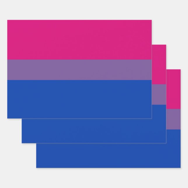 Bisexual Pride Flag Wrapping Paper Sheets (Set)