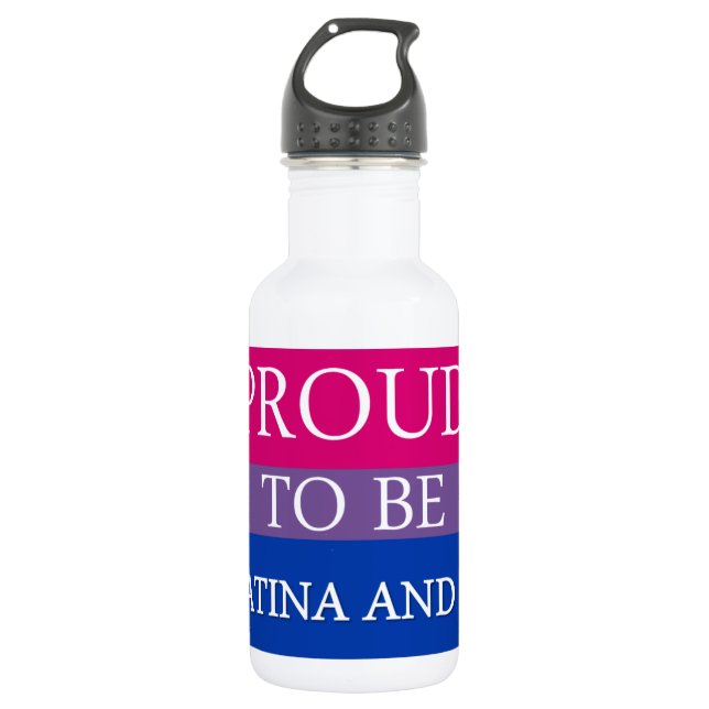 Bisexual Pride Gear Stainless Steel Water Bottle (Front)