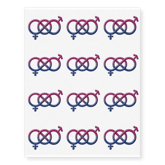 Bisexual Pride Gender Knot Temporary Tattoos