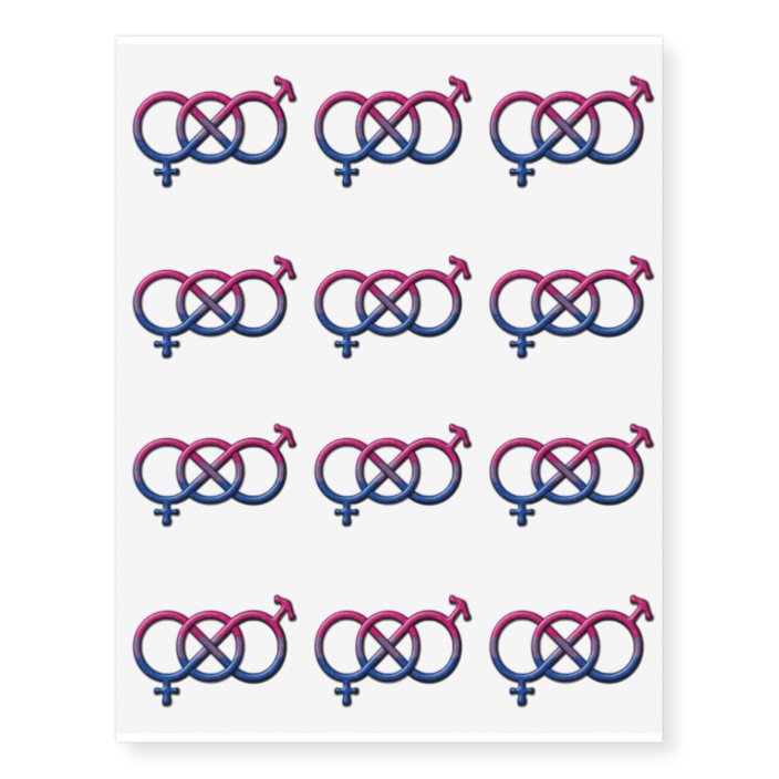 Bisexual Pride Gender Knot Temporary Tattoos