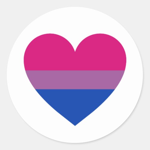 Bisexual Pride Heart Classic Round Sticker