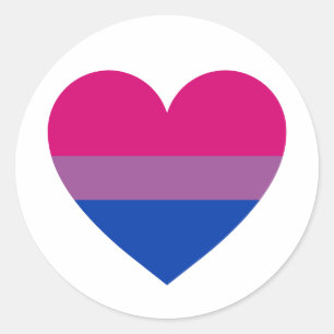 Bisexual Pride Heart Classic Round Sticker