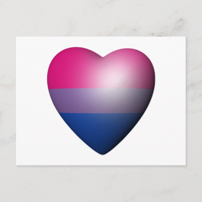 BISEXUAL PRIDE HEART --.png Postcard (Front)