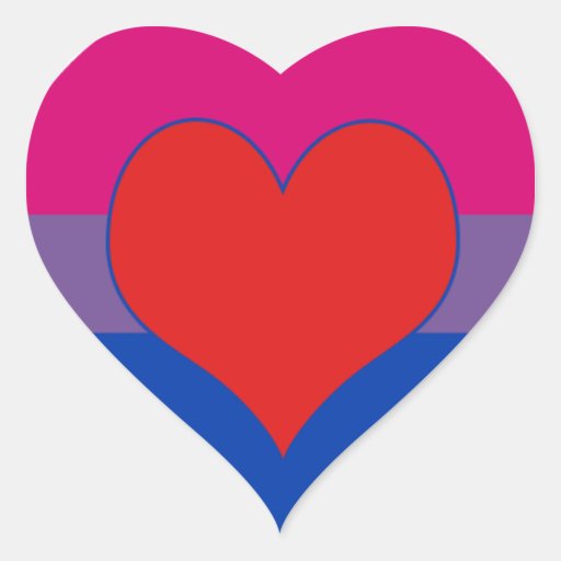 Bisexual Pride Heart Sticker | Zazzle