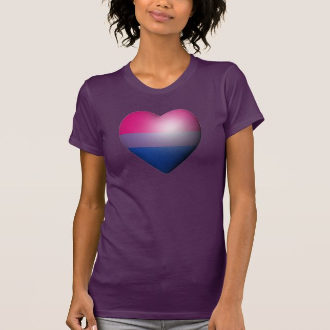 BISEXUAL PRIDE HEART T-Shirt (Front)