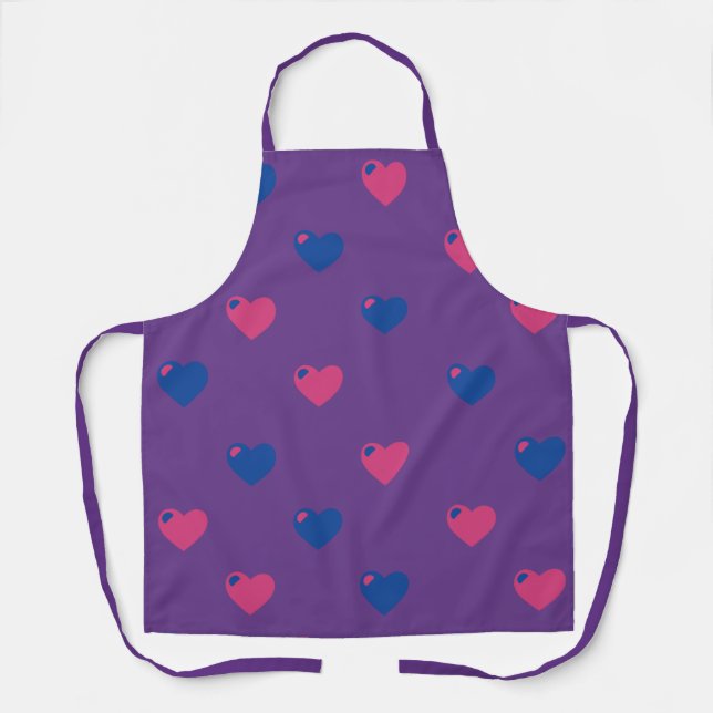 Bisexual Pride Hearts Apron (Front)