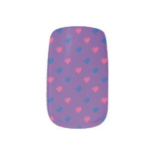 Bisexual Pride Hearts Nail Decals
