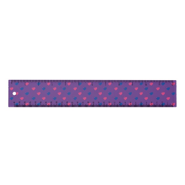 Bisexual Pride Hearts Ruler (Front)