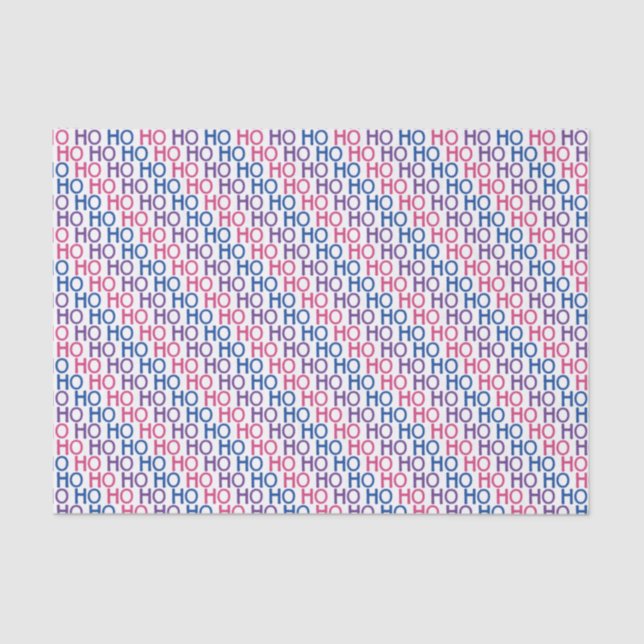 Bisexual Pride Ho Ho Ho Pattern Tissue Paper (Front)