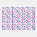 Bisexual Pride Ho Ho Ho Pattern Wrapping Paper Set