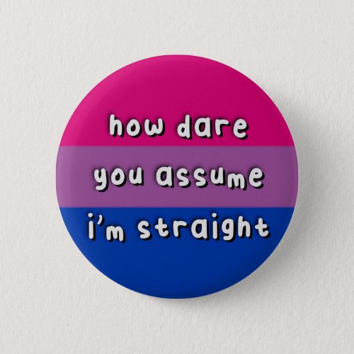 Bisexual Pride _ How Dare You Assume _ Funny Button