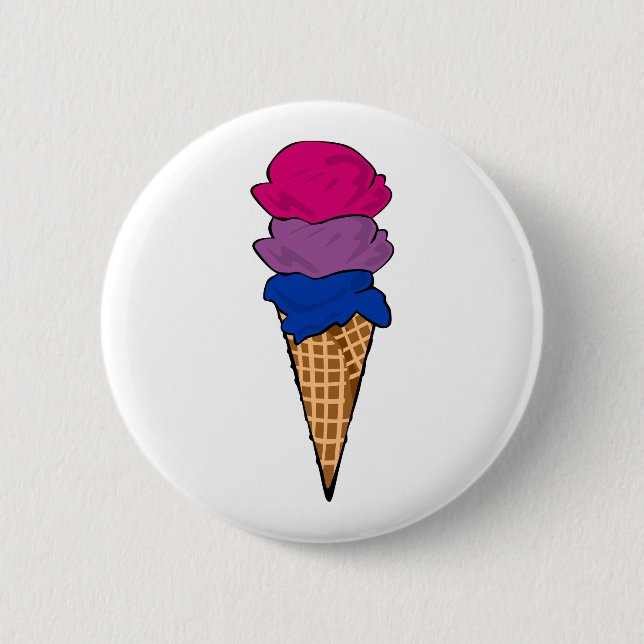 Bisexual Pride Ice Cream Button (Front)
