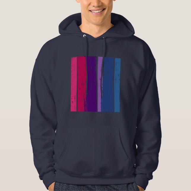 BISEXUAL PRIDE INK BAR -.png Hoodie (Front)