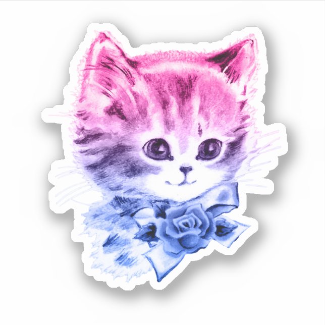 Bisexual Pride Kitty Sticker (Front)
