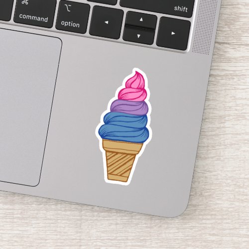 Bisexual Pride LGBTQ Soft Serve Ice Cream Cone Sticker