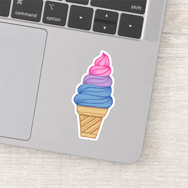 Bisexual Pride Lgbtq Soft Serve Ice Cream Cone Sticker Zazzle