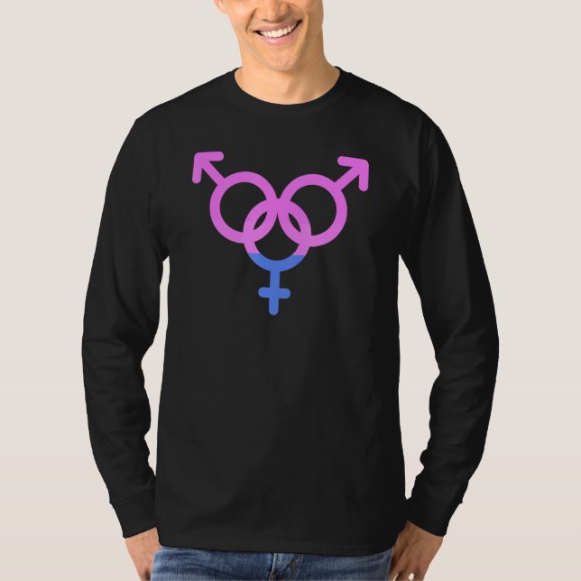 Bisexual Pride Lgbtqia Love Support Bi Men Women B T-Shirt (Front)