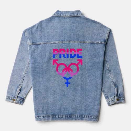 Bisexual Pride Lgbtqia Love Support Men Women Boys Denim Jacket