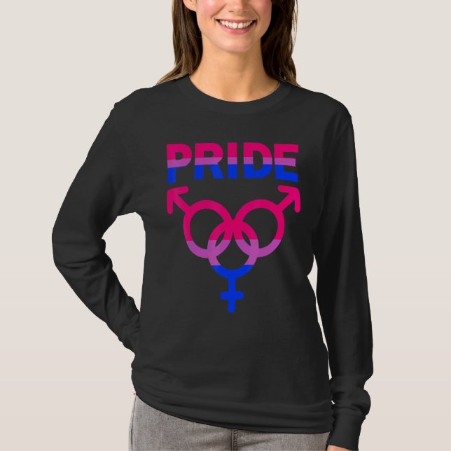Bisexual Pride Lgbtqia Love Support Men Women Boys T-Shirt (Front)