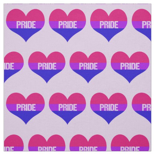 Bisexual Pride Love Hearts Fabric