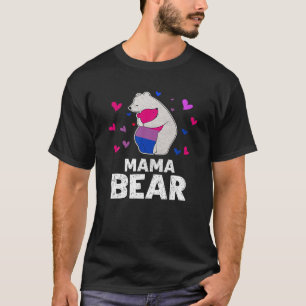 Bisexual Pride Mama Bear Bi Flag LGBTQ Mom Ally Wo T-Shirt