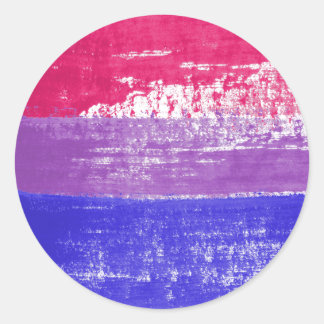 Bisexual Pride Paint Classic Round Sticker