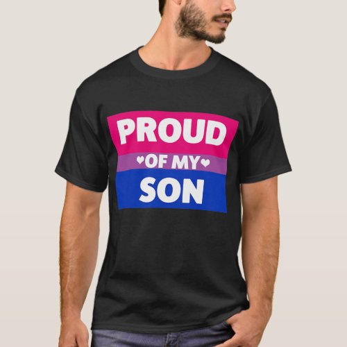 Bisexual Pride Proud Of My Son Mom Dad cute heart T_Shirt