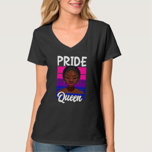Bisexual Pride Queen Lgbt Q Cool Bi Pride Flag Col T_Shirt