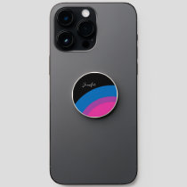 Bisexual Pride Rainbow Flag Personalized Black PopSocket