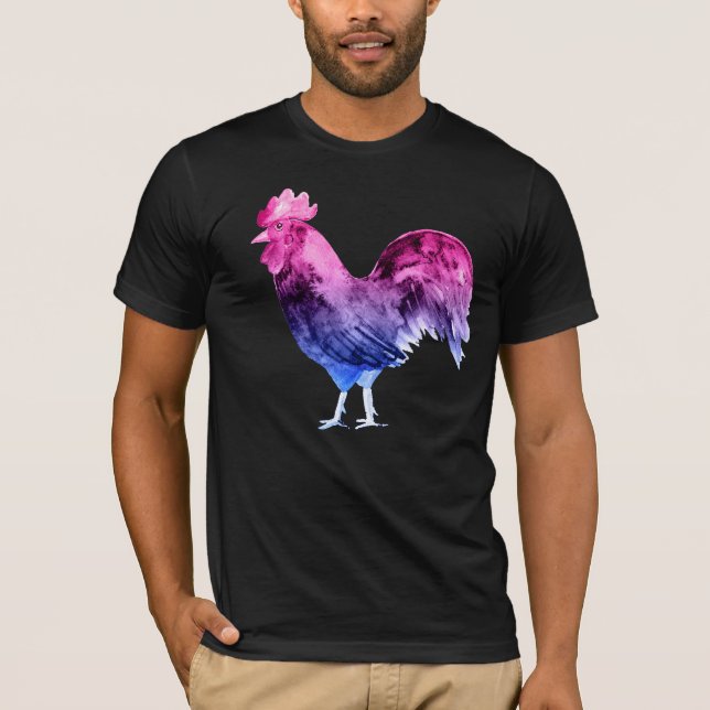 Bisexual Pride Rooster T-Shirt (Front)
