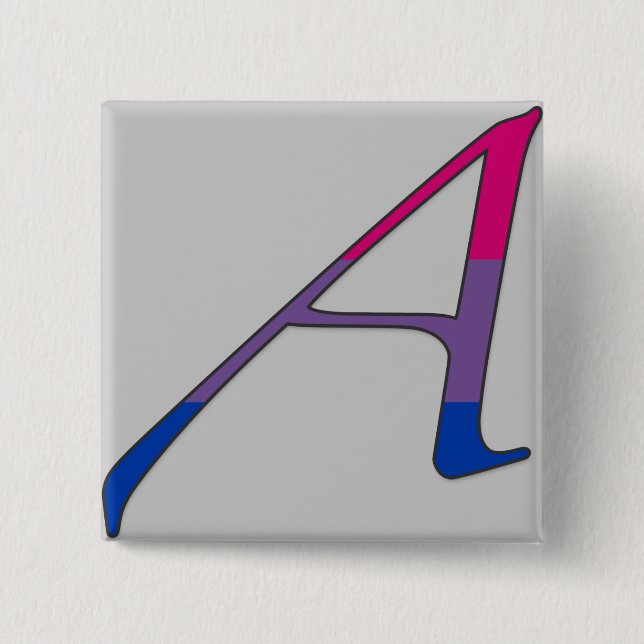 Bisexual Pride "Scarlet" Letter A Button (Front)