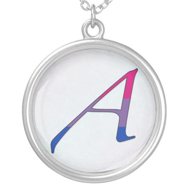 Bisexual Pride "Scarlet" Letter A Necklace (Front)