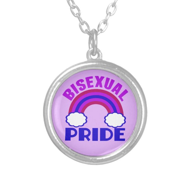 Bisexual Pride Silver Plated Necklace (Front)